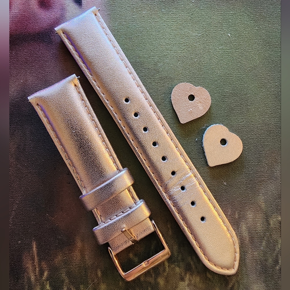 Rose Gold Leather Smart Watch Band